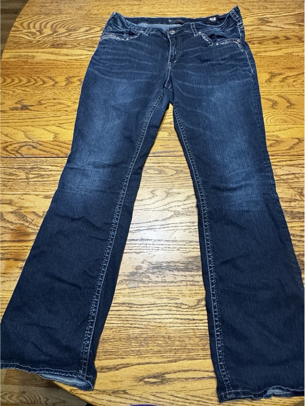 Silver Jeans Suki Mid Boot Size 18 L33 Fluid Denim Y2K Bootcut Embroidered